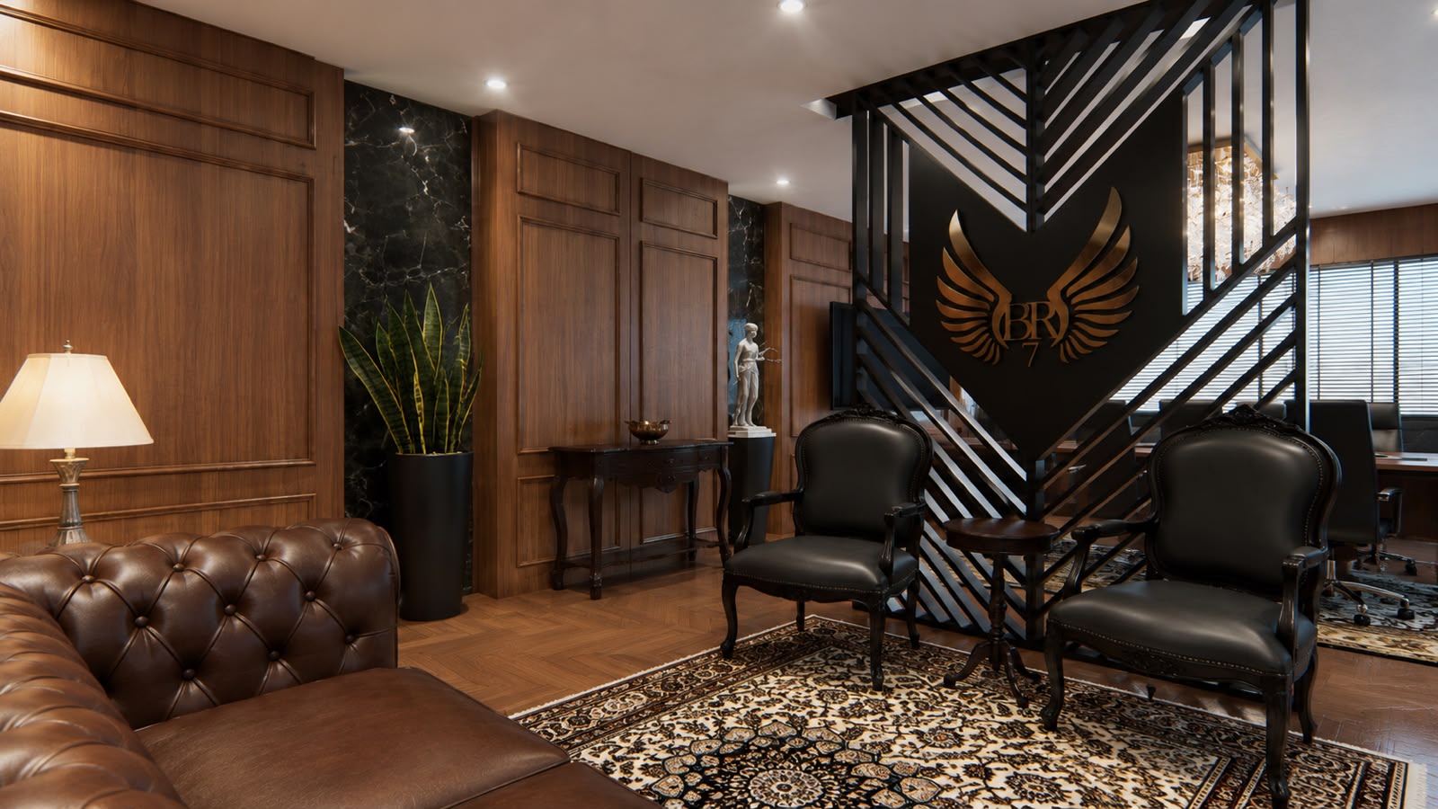 Sala de espera do escritório Barreto & Menin Advogados